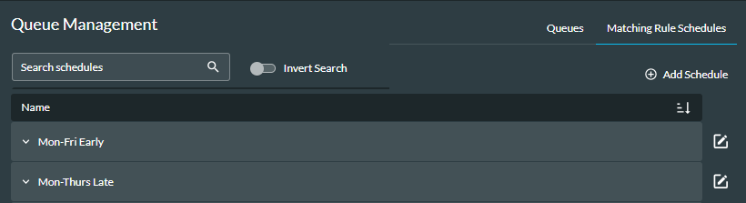 Queue Management page