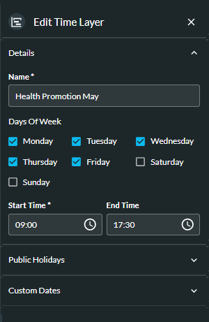 Edit a time layer