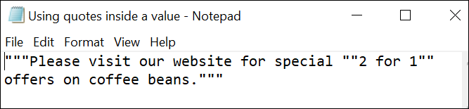 Using quotes example