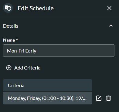 Edit a schedule