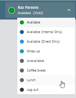 Selecting an availability status